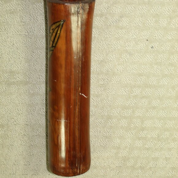 Vintage Bamboo Hand Painted H Slit Tongue Percussion Drum Cylindrical - Picture 2 of 6